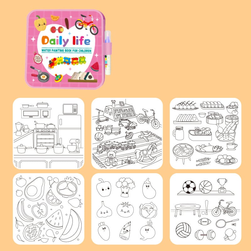 🎨Magic Water Drawing Book – Reusable Mess-Free Colouring Fun