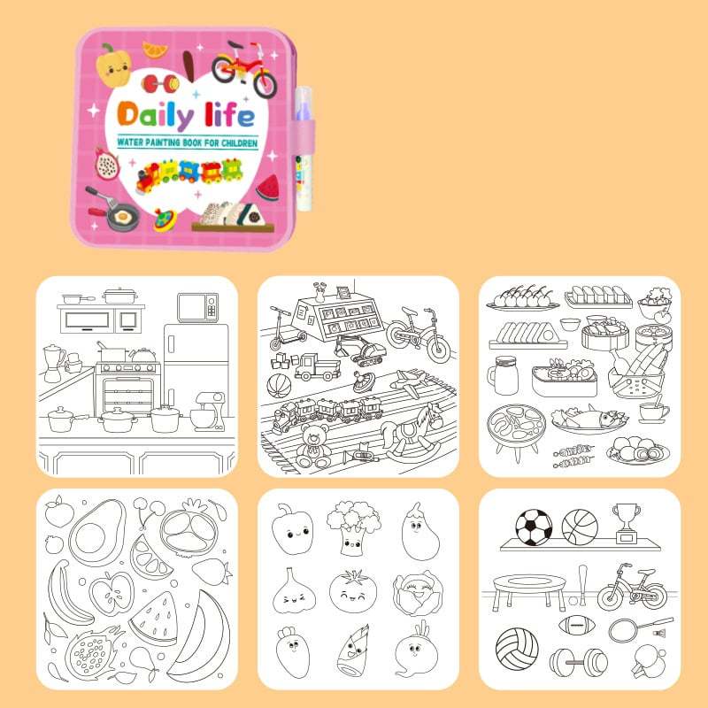 🎨Magic Water Drawing Book – Reusable Mess-Free Colouring Fun