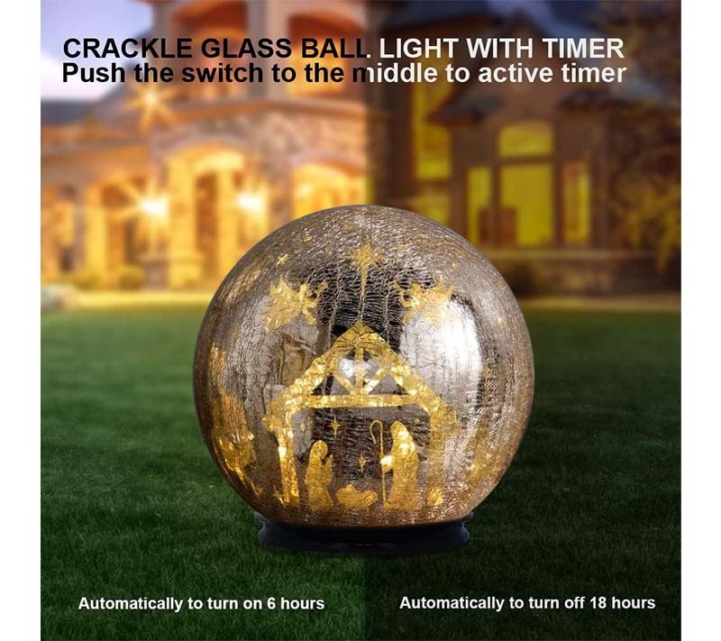 💕Hot sale 49% OFF💖8" Illuminated Crackle Glass Sphere with Hidden Scene