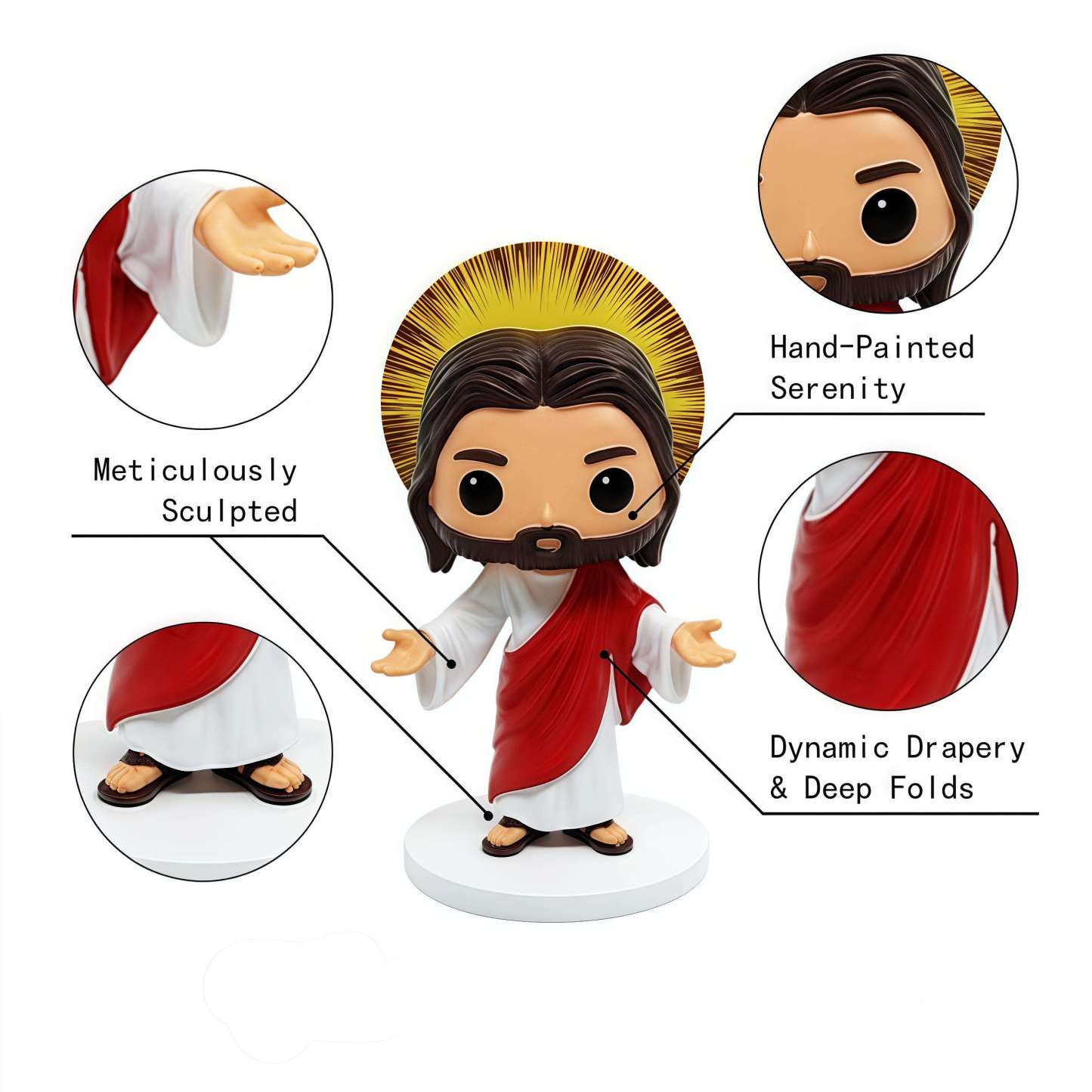 5-Style Jesus Figurine Collection – Resin Religious Art for Home Decor and Christian Study