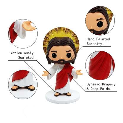 5-Style Jesus Figurine Collection – Resin Religious Art for Home Decor and Christian Study