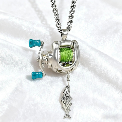 Limited Stock, First Come First Served! 🛒Rotating Mini Fishing Reel Necklace