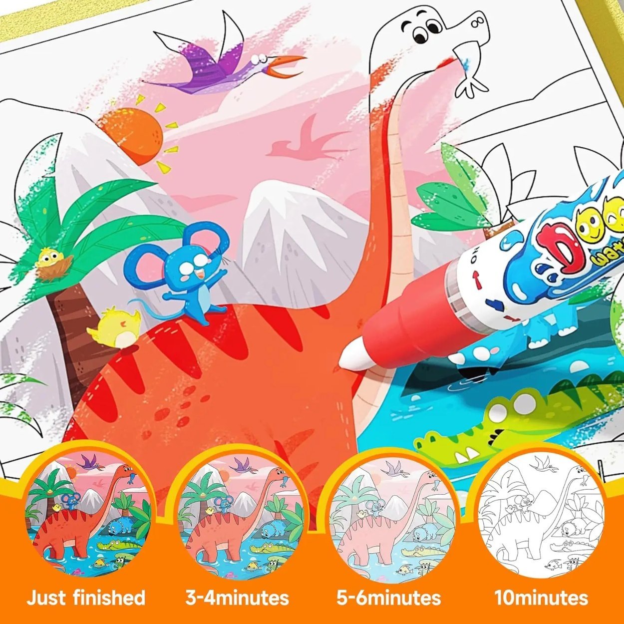 🎨Magic Water Drawing Book – Reusable Mess-Free Colouring Fun