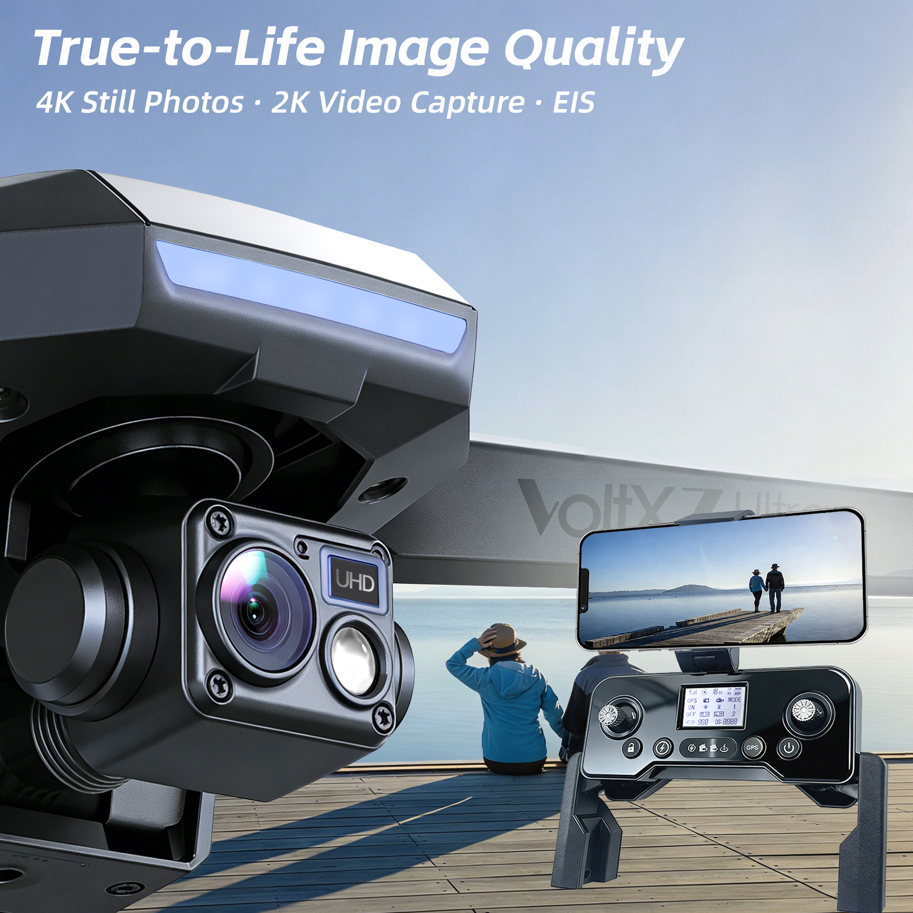 3-Axis Gimbal GPS Drone with 4K Camera for Adults, 90 Min Long Flight Time,3280 FT Long Control Range, Auto Return, Follow Me, Brushless Motor, 5G FPV RC Quadcopter for Beginners(Under 249g)