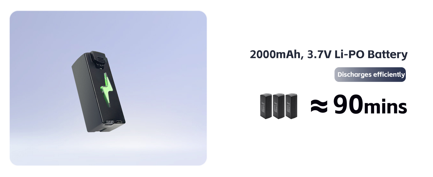 2 Batterie Drone N11 PRO 3,7V 2000mAh 7,4Wh, Ricambio Compatibile Con Drone NAFYRE N11 Pro, Maggiore Autonomia Di Volo