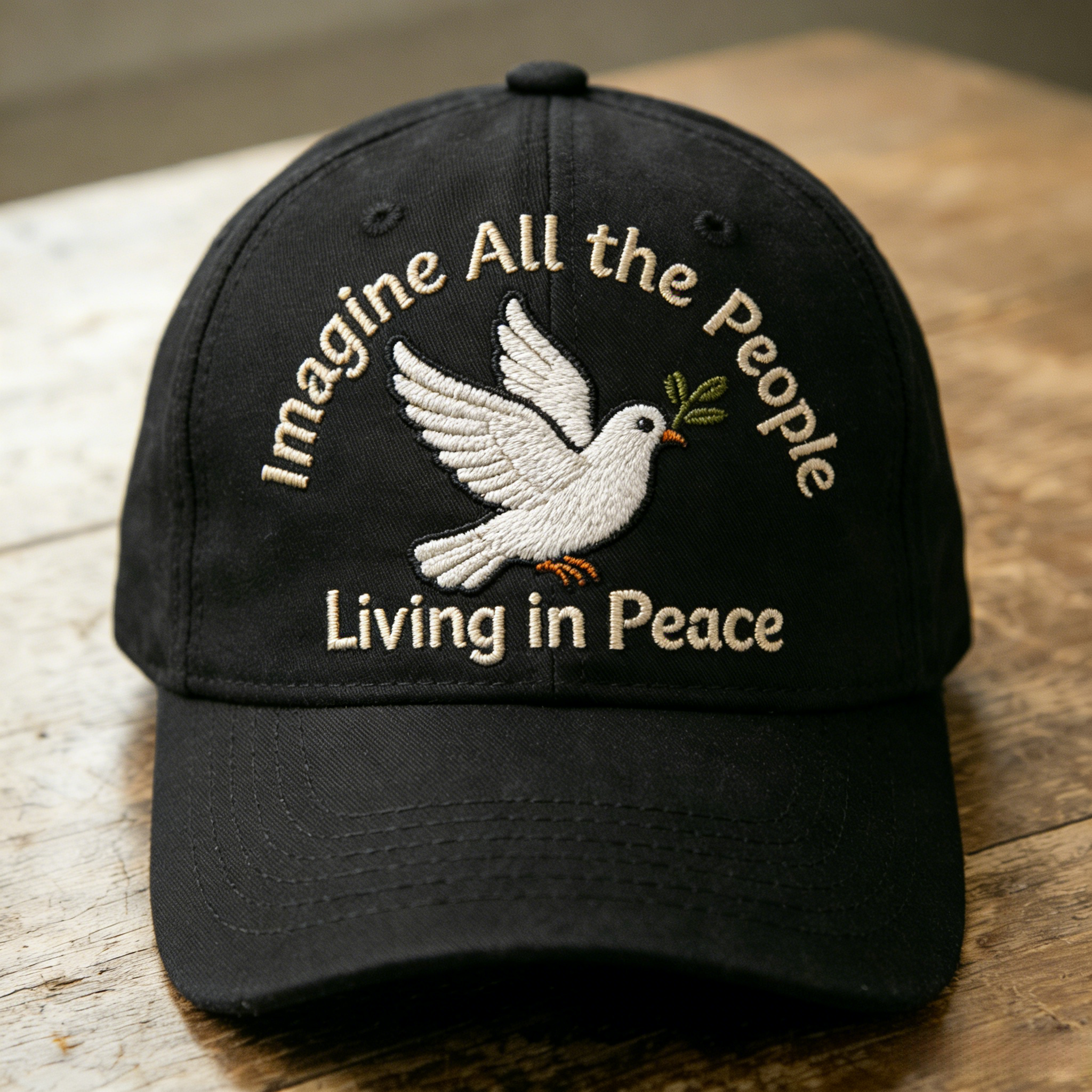 "Imagine All the People Living in Peace" Embroidered Baseball Cap