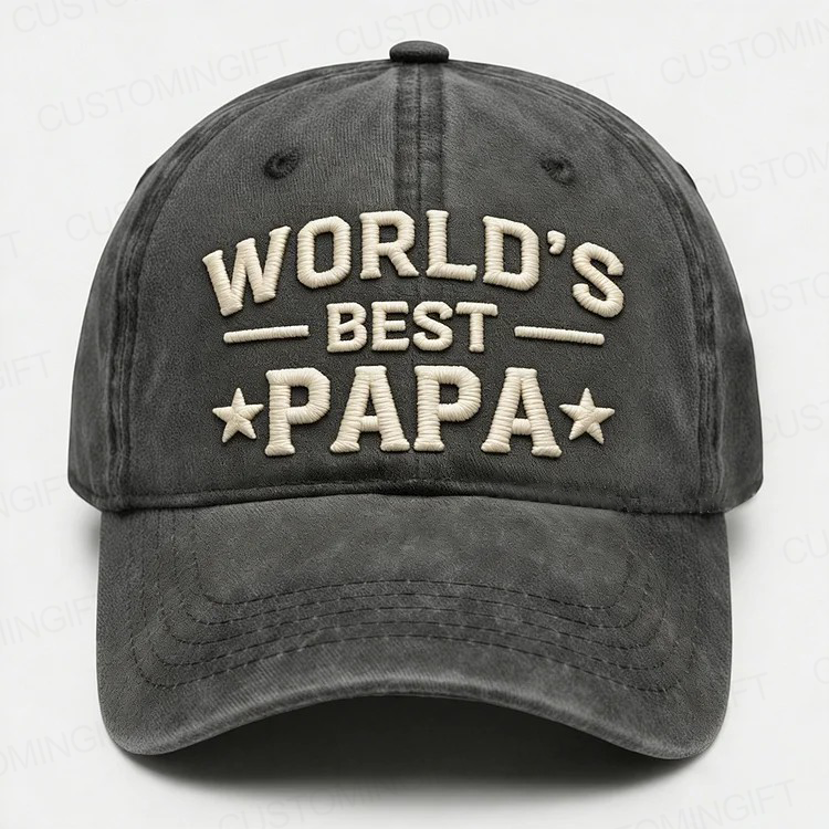 World's Best Papa Embroidery Cap