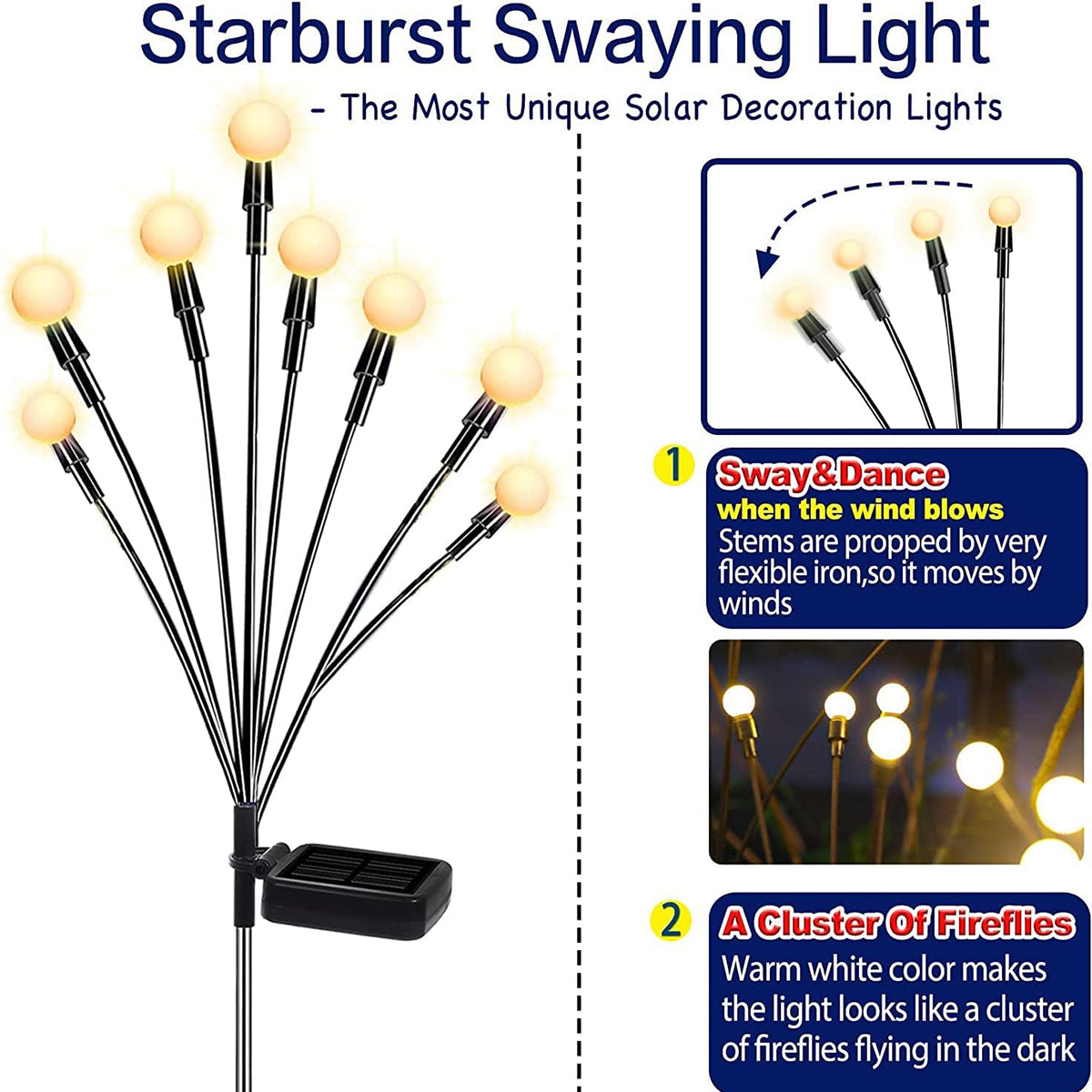 Swaying Solar Firefly Lights | Enchanted Night Collection (Set of 32 LEDs)