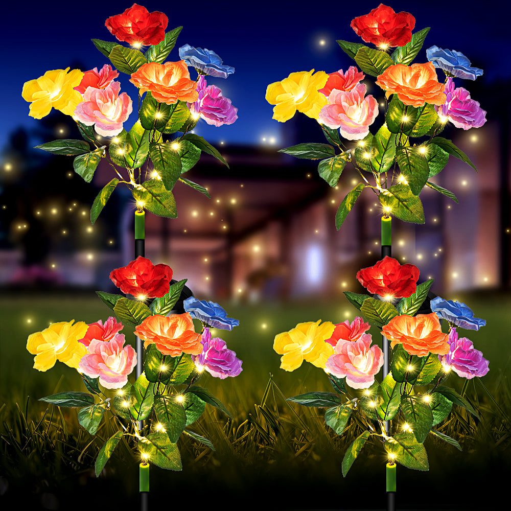 Realistic Solar Rose Garden Lights | Timeless Romance Collection (Set of 4)