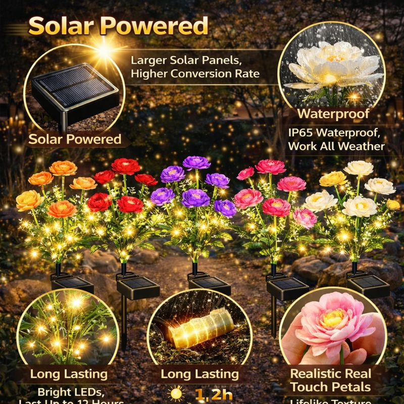 Ethereal Solar Snow Lotus Lights | Pure Elegance Collection (Set of 5)