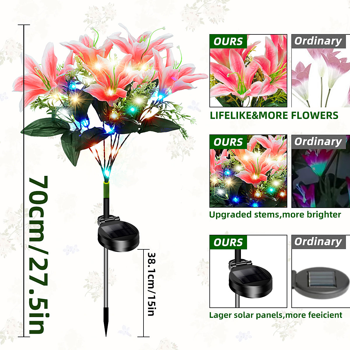 Elegant Solar Lily Garden Lights | Pure Serenity Collection (Set of 4)