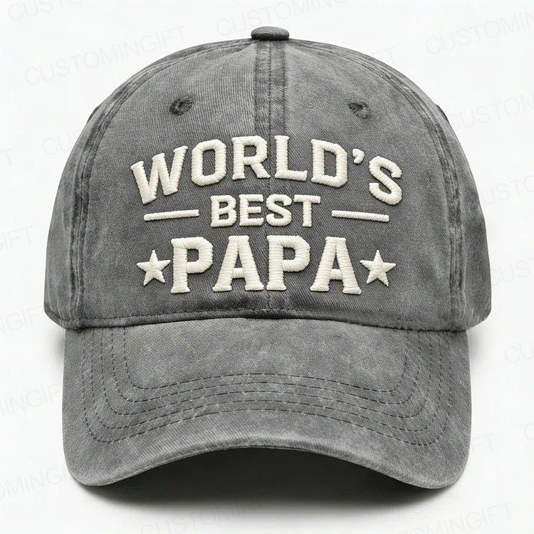 World's Best Papa Embroidery Cap