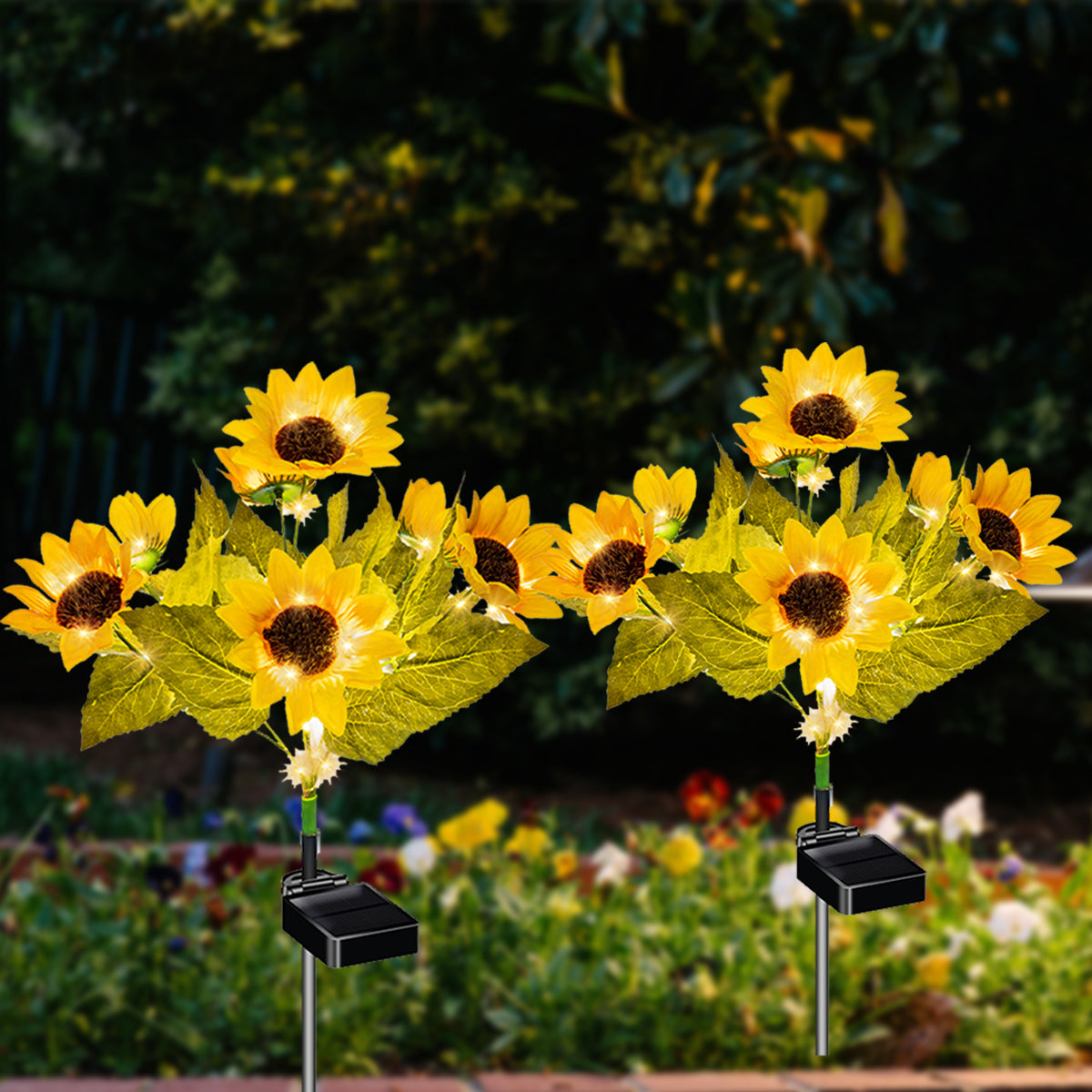 Vibrant Solar Sunflower Lights | Summer Sunshine Collection (Set of 4)