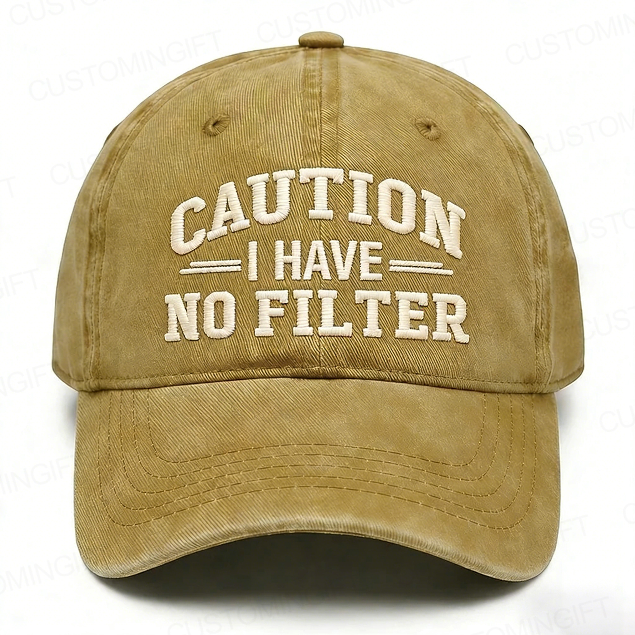 Caution I Have No Filter Embroidery Cap