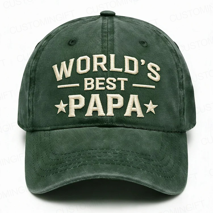 World's Best Papa Embroidery Cap