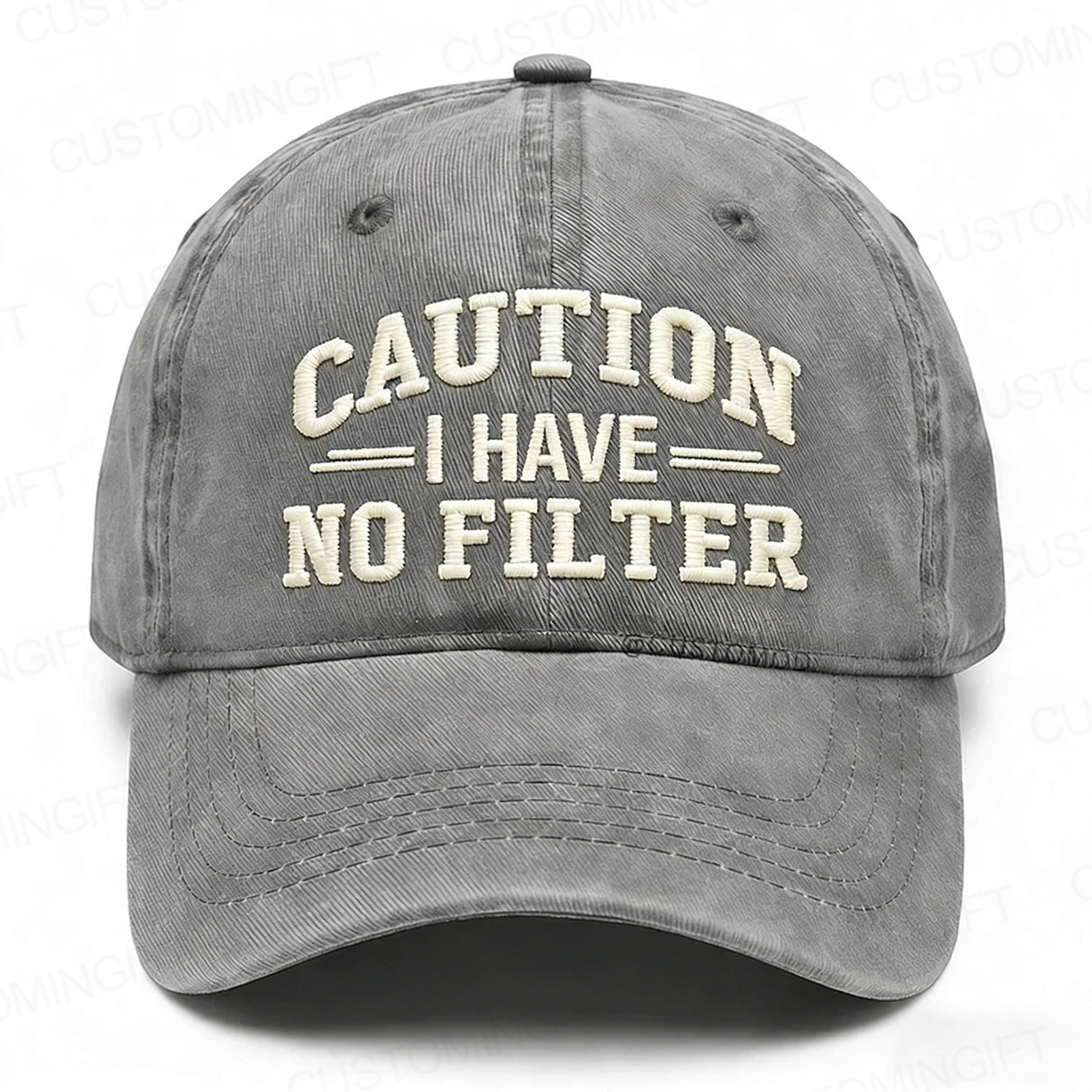 Caution I Have No Filter Embroidery Cap