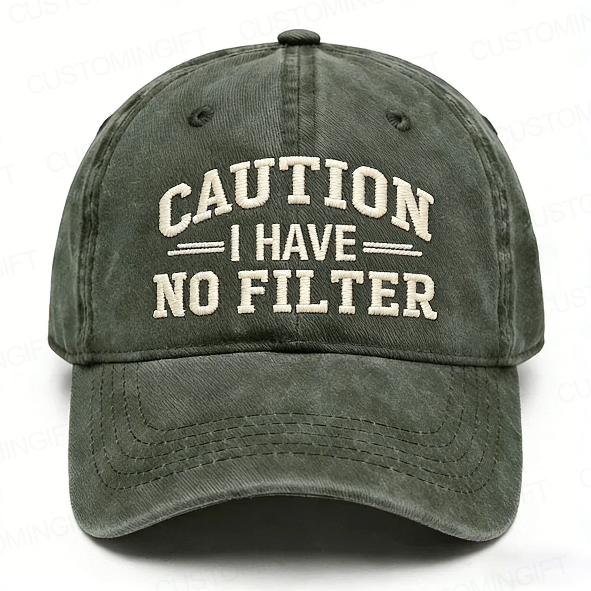 Caution I Have No Filter Embroidery Cap