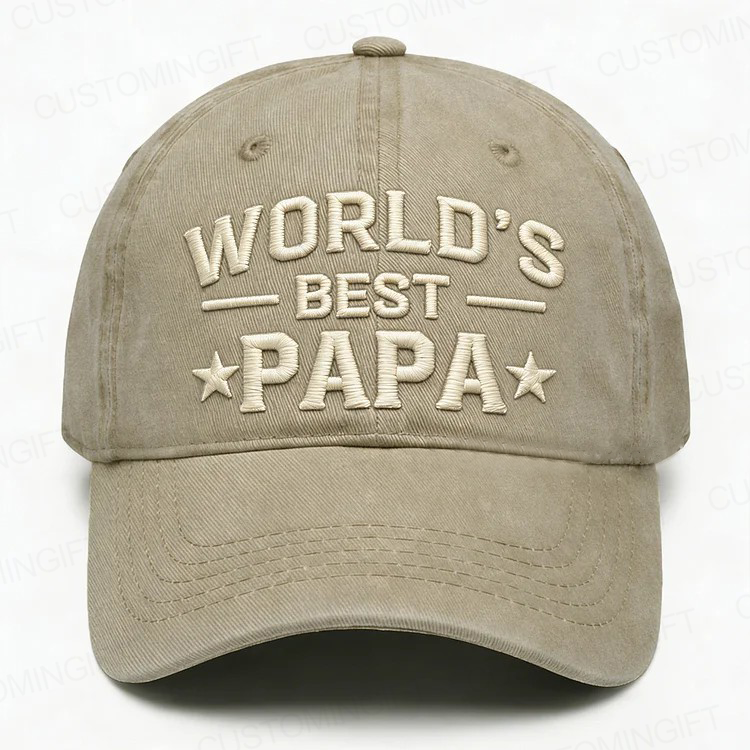World's Best Papa Embroidery Cap
