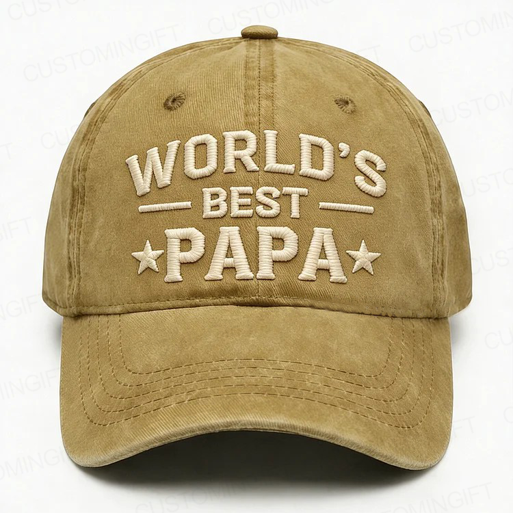 World's Best Papa Embroidery Cap