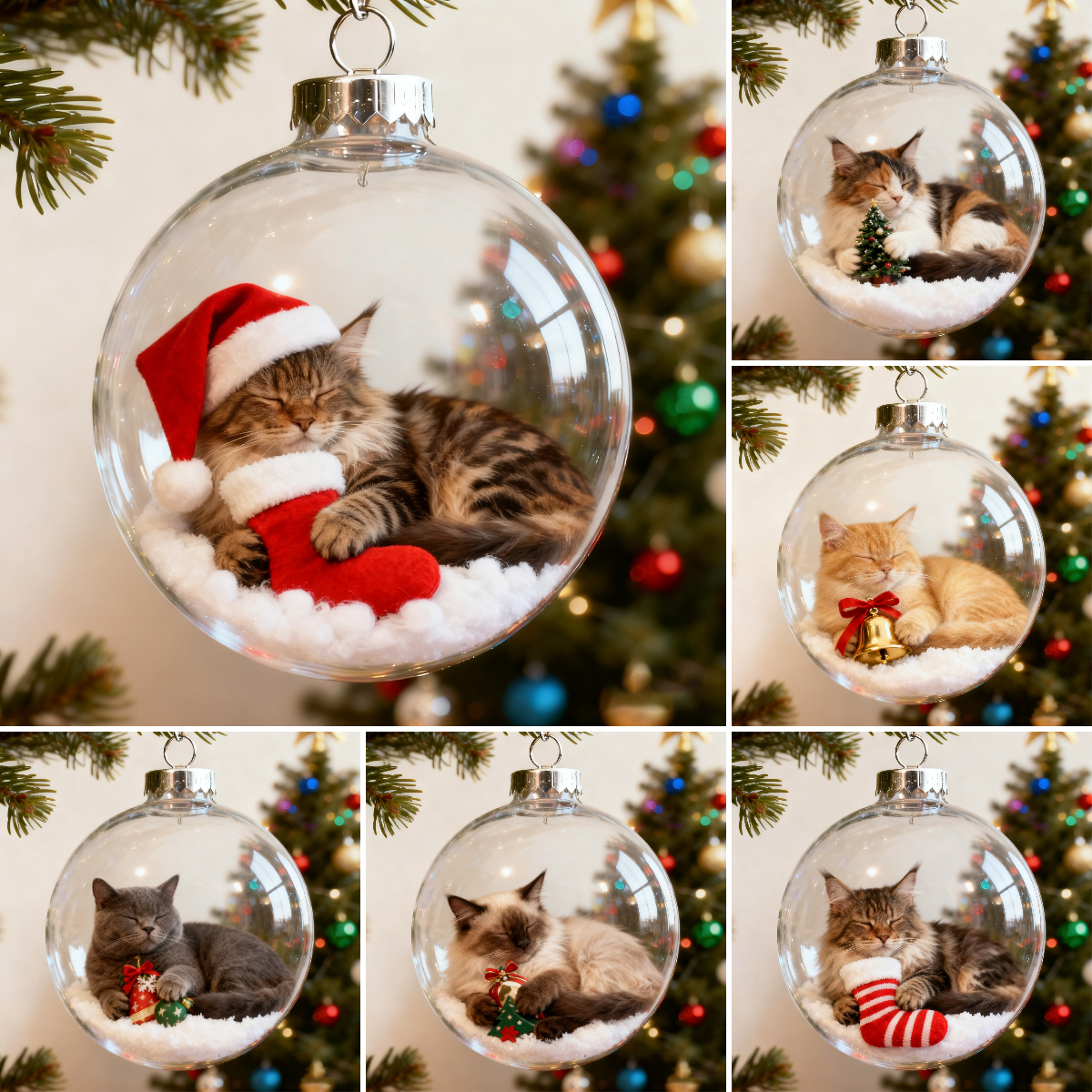 🎄 Paws of Love – Christmas Cat Ornament Collection