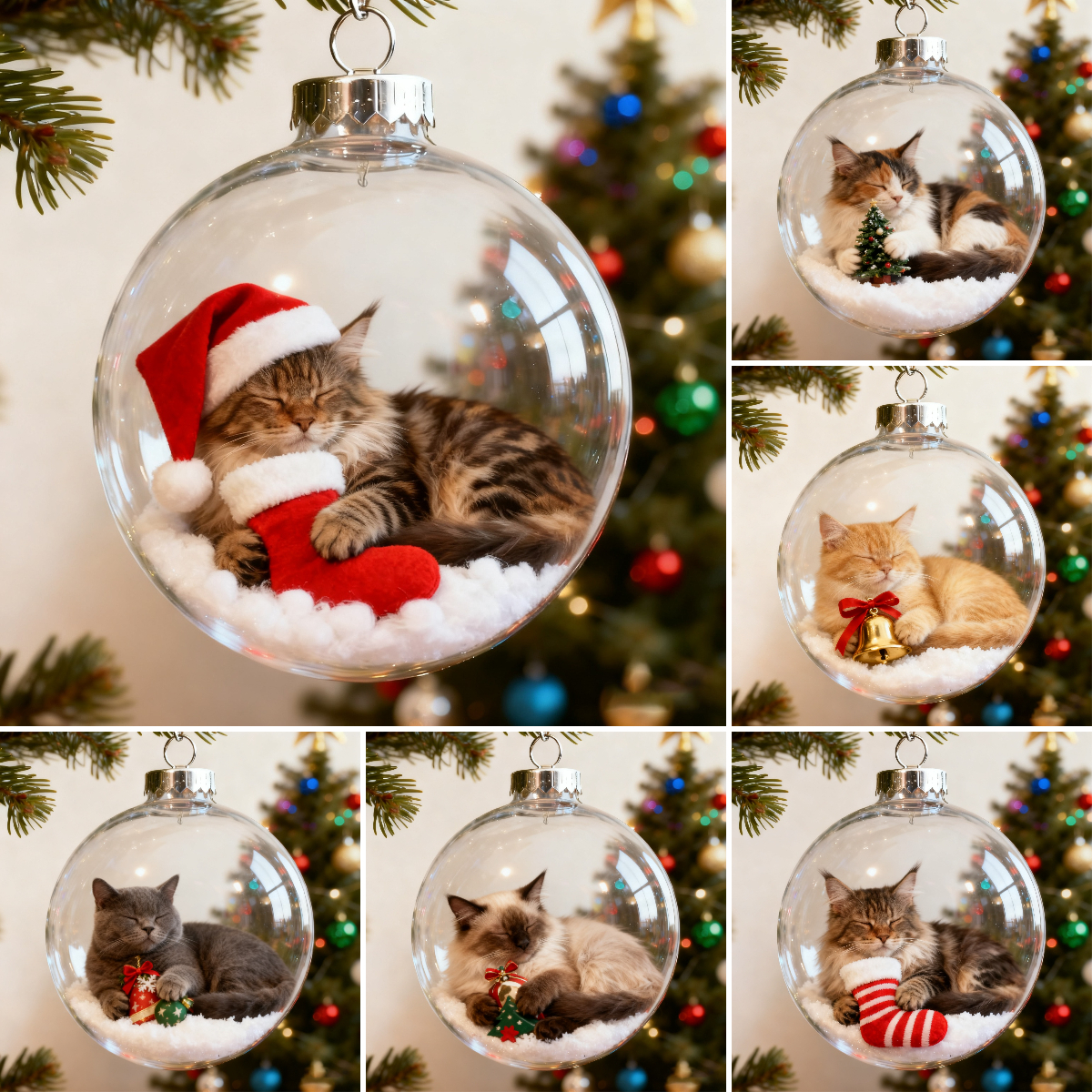 🎄 Paws of Love – Christmas Cat Ornament Collection