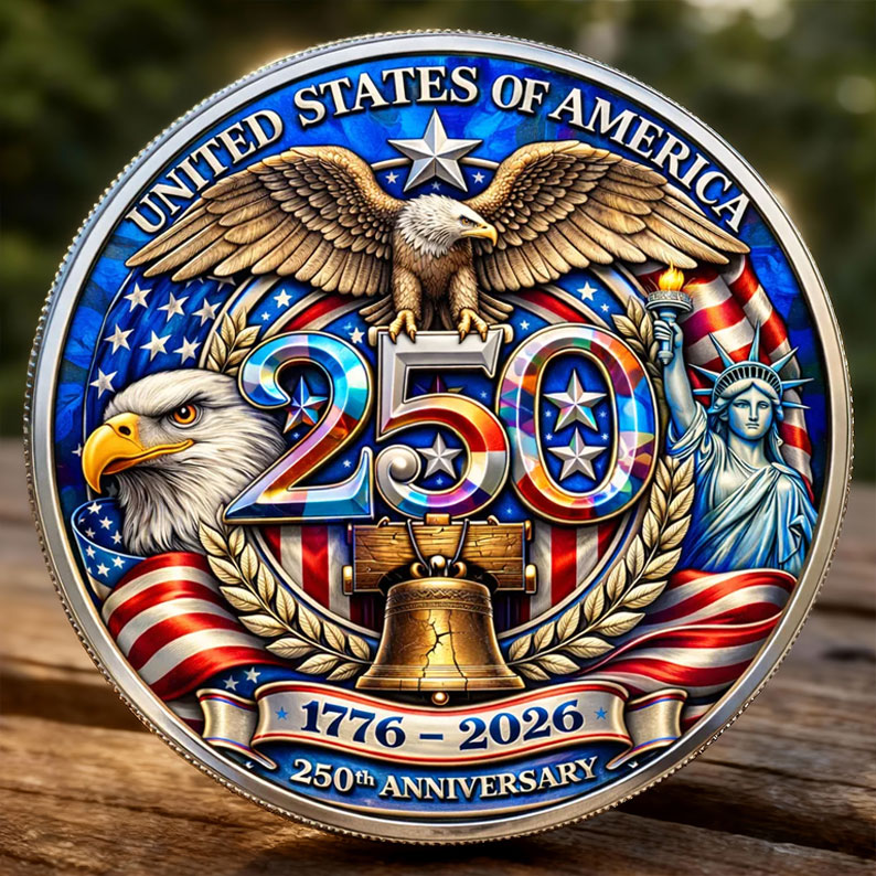 United States of America – 250th Anniversary Patriotic Commemorative Coin