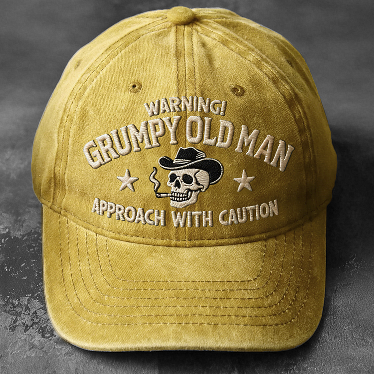 Warning Grumpy Old Man Embroidery Cap