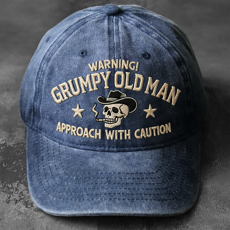 Warning Grumpy Old Man Embroidery Cap