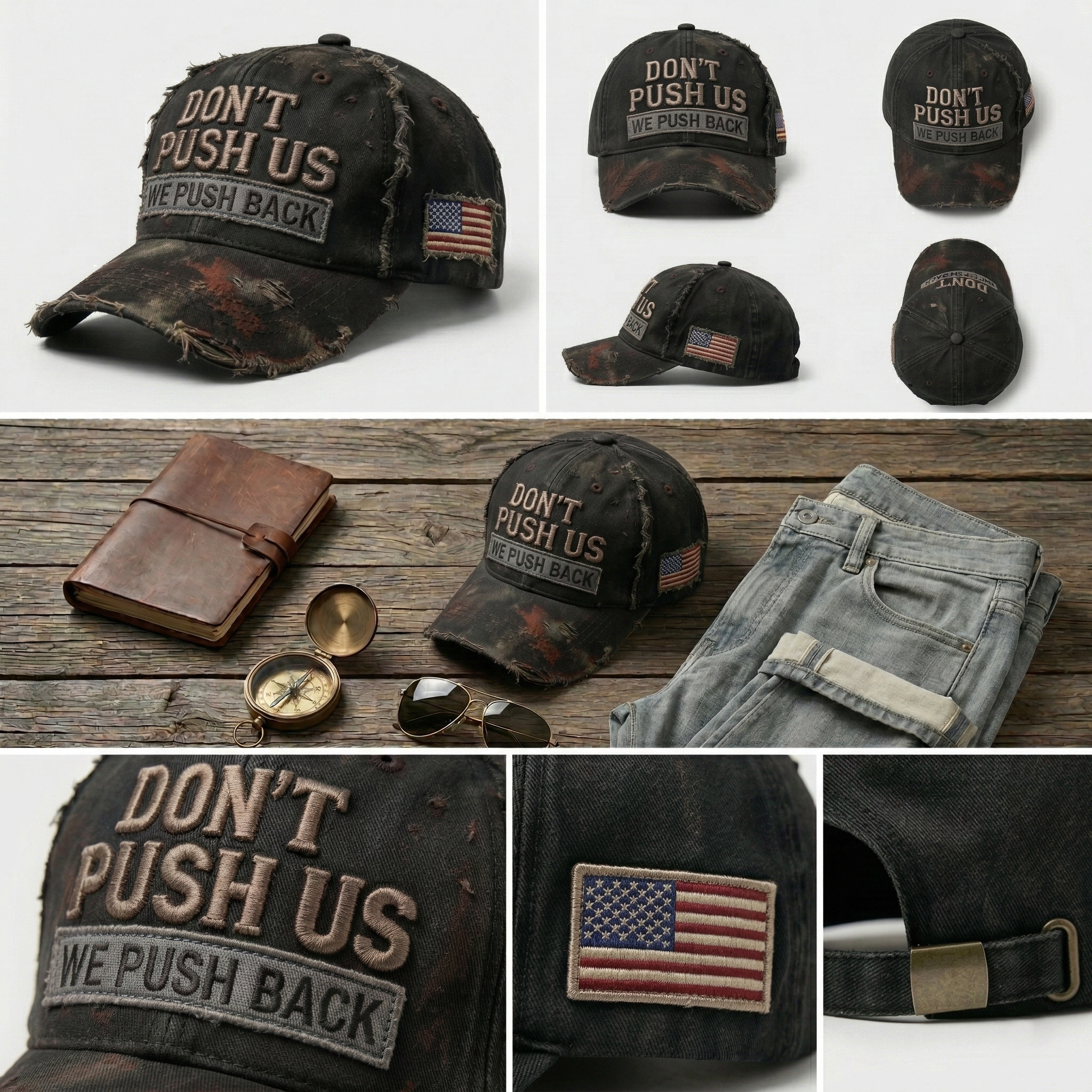 ⚡️Last Day 60% OFF -"WE PUSH BACK" - Limited Edition Distressed Hat