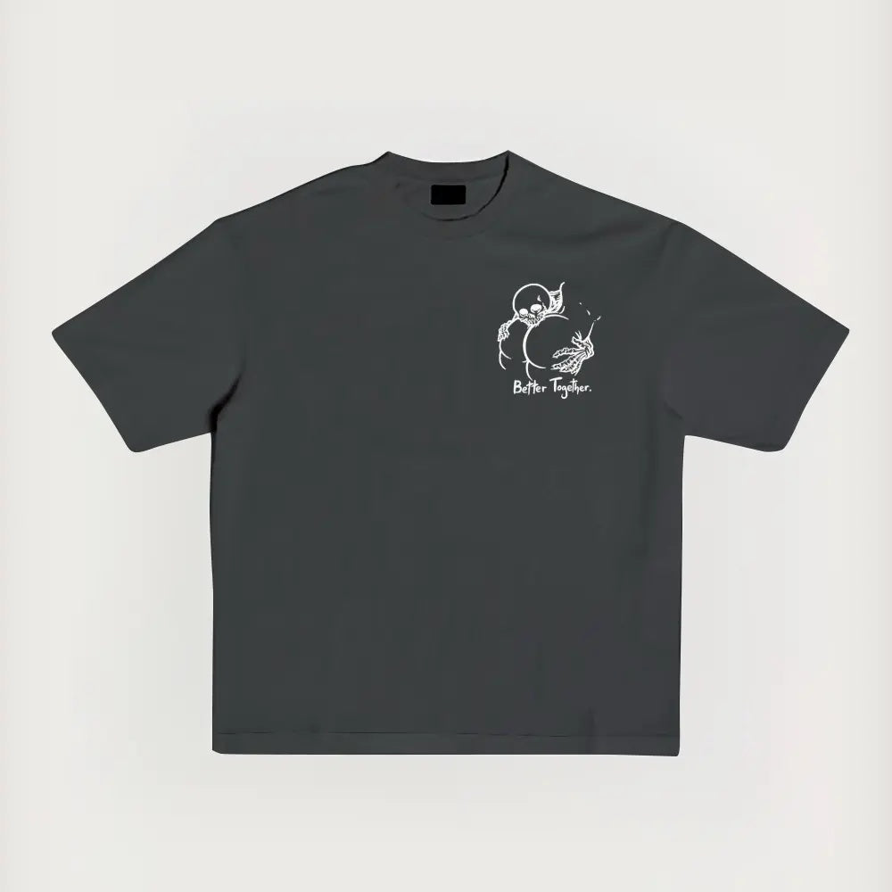 "Better Together" Cheeky Skeleton Graphic Tee - Edgy Humor Streetwear & Funny Men's Gift