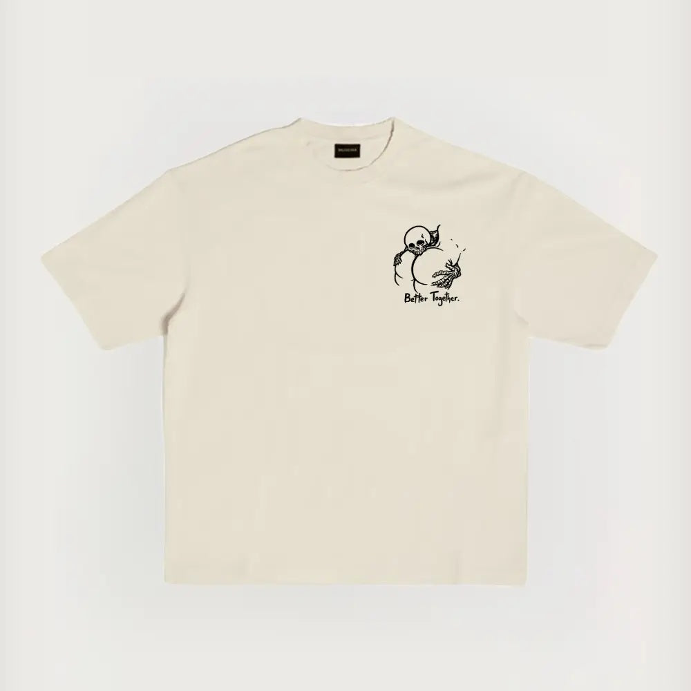 "Better Together" Cheeky Skeleton Graphic Tee - Edgy Humor Streetwear & Funny Men's Gift
