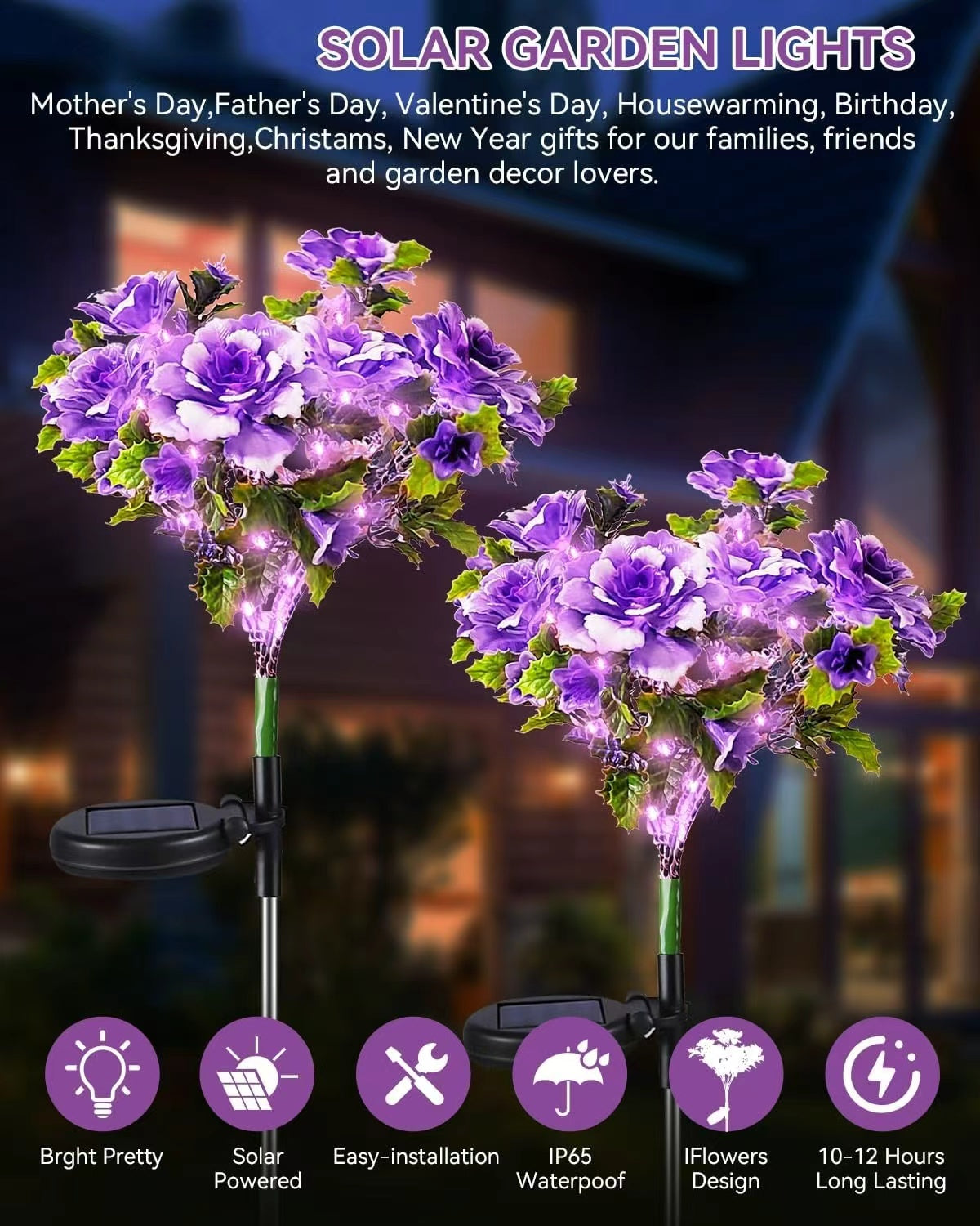 Realistic Solar Carnation Lights | Everlasting Gratitude Collection (Set of 4)