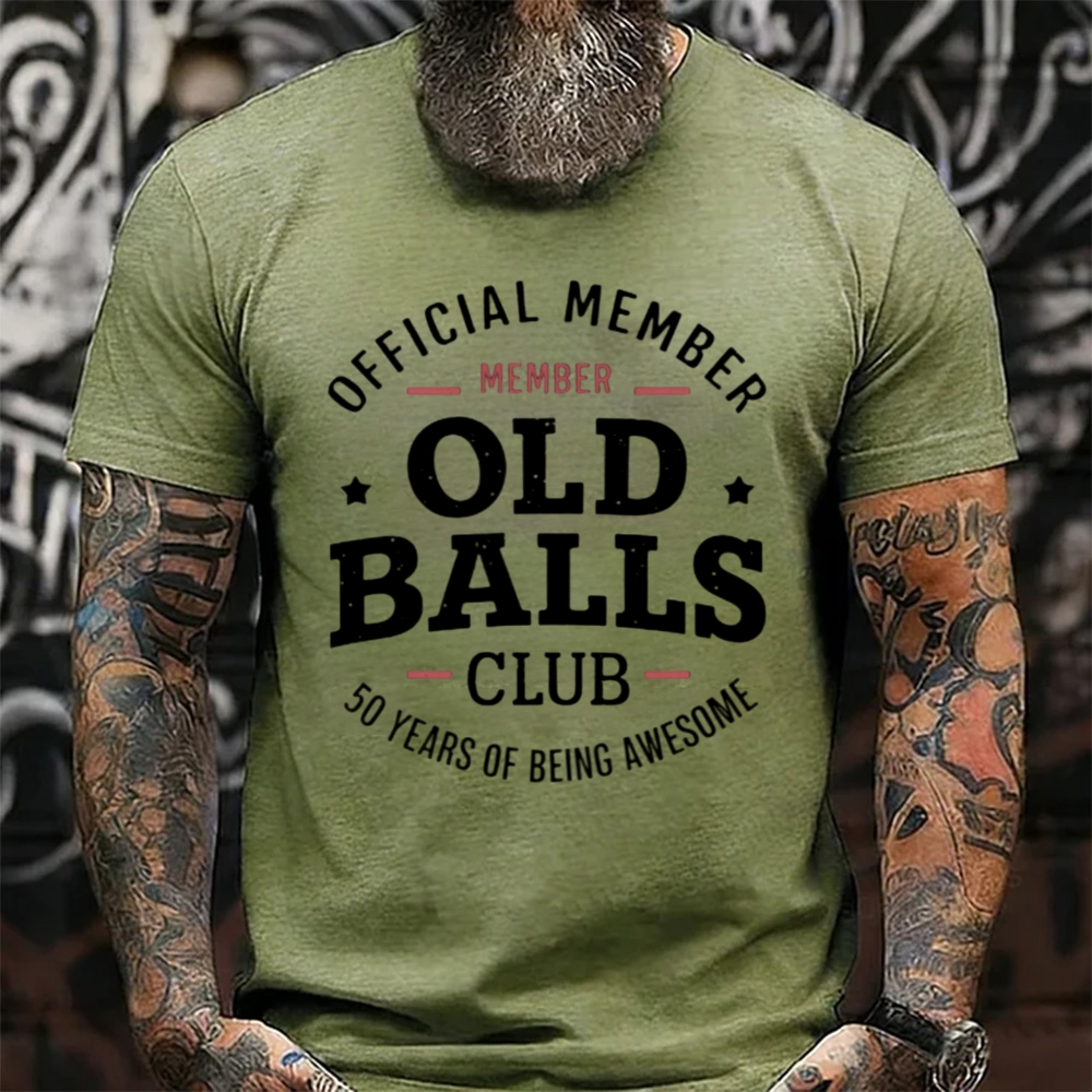 Official Member Old Balls Club Custom Age Years Of Being Awesome T-Shirt