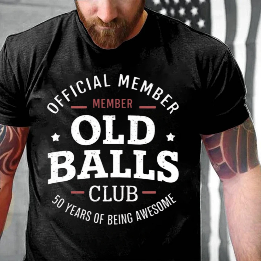 Official Member Old Balls Club Custom Age Years Of Being Awesome T-Shirt