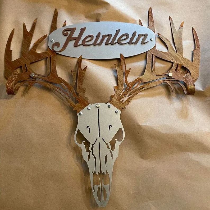 Personalized Metal Deer Skull Bow Rack-The best gift for outdoor lovers