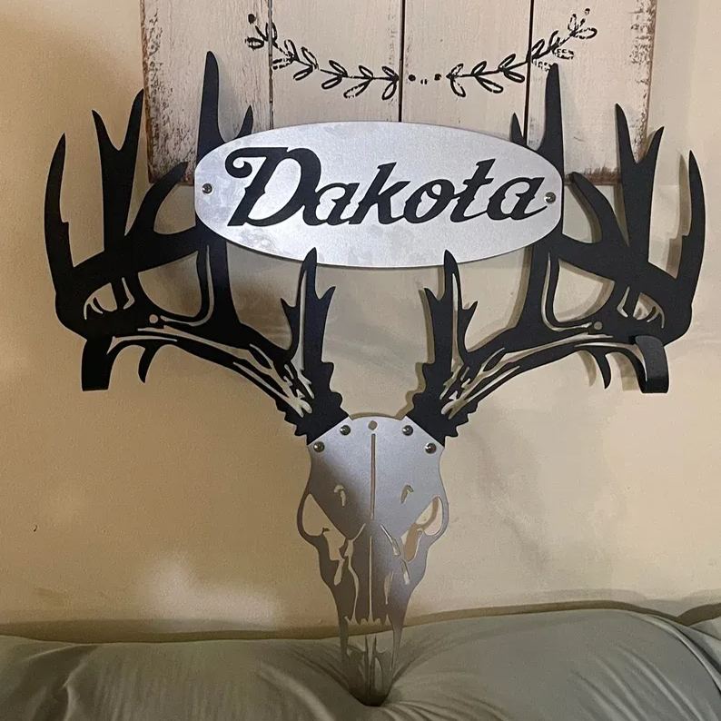 Personalized Metal Deer Skull Bow Rack-The best gift for outdoor lovers
