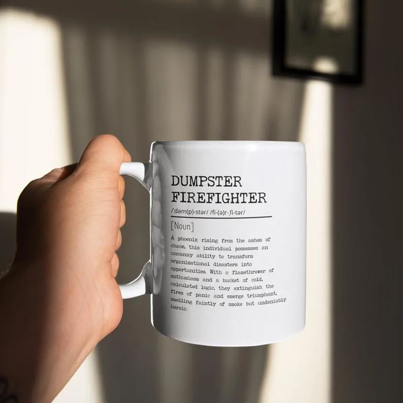 Funny Dumpster Firefighter Mug with Funny Definition Ⅶ