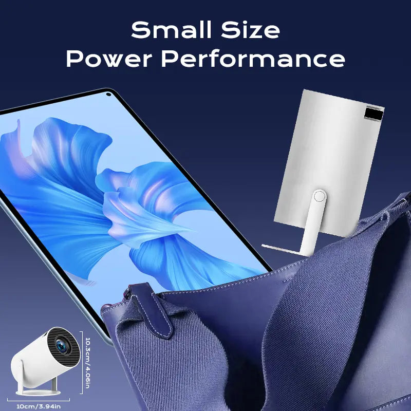 HY300Pro+ Portable Projector Outdoor Mini 4K Decoding with 5G WiFi 6 & BT 5.0 720P Full HD 160 ANSI Lumens for Android Audio Bluetooth Gaming Home Theater