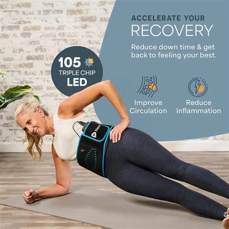 LifePro AllevaRed Light Therapy Belt - Lifetime Warranty - 660nm Red + 850nm NIR - 105 Triple LED - Skin & Muscle Support - Portable Wraparound - Remote Control