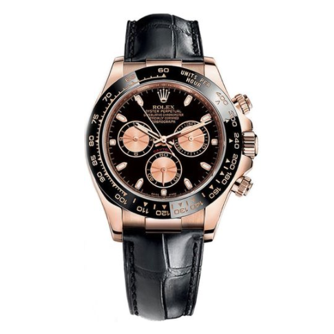 Daytona Rose Gold Leather Strap 40mm