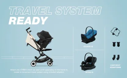 🔥Travel folding stroller - Suitable for airplane use - Compatible with CYBEX car seats