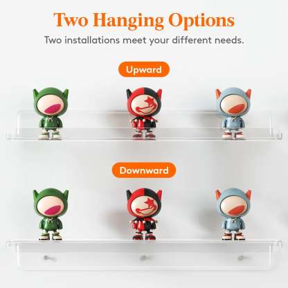 Lifewit Floating Shelves for Wall, Acrylic Shelf, Room Decor Bookcase/Vinyl Record/Photo/Picture in Bedroom, Living Room, Bathroom, Kitchen Storage Hanging Installation