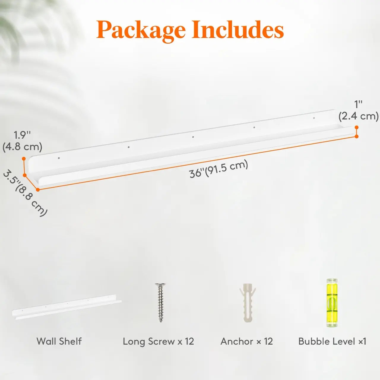 Lifewit Floating Shelves for Wall, Acrylic Shelf, Room Decor Bookcase/Vinyl Record/Photo/Picture in Bedroom, Living Room, Bathroom, Kitchen Storage Hanging Installation