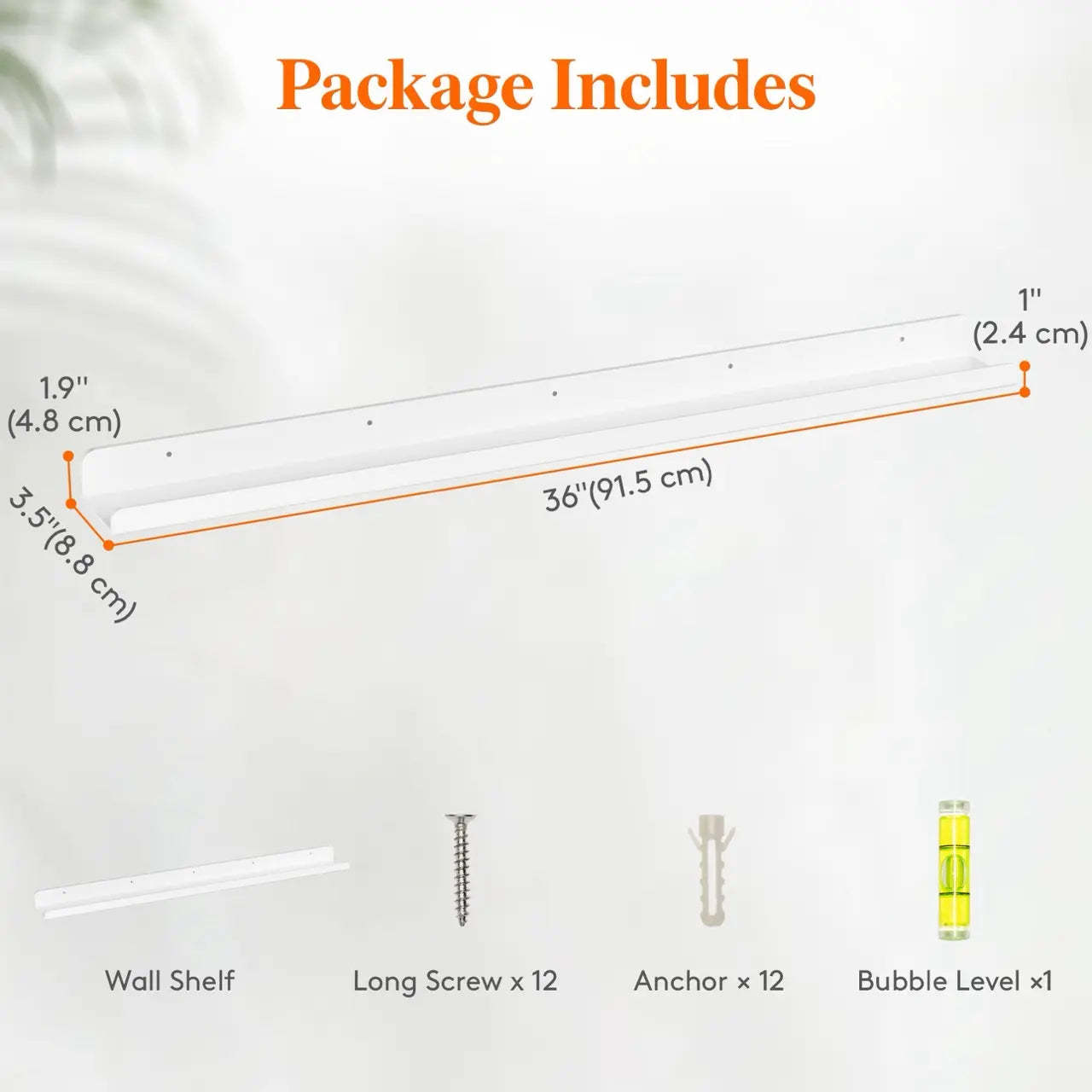 Lifewit Floating Shelves for Wall, Acrylic Shelf, Room Decor Bookcase/Vinyl Record/Photo/Picture in Bedroom, Living Room, Bathroom, Kitchen Storage Hanging Installation