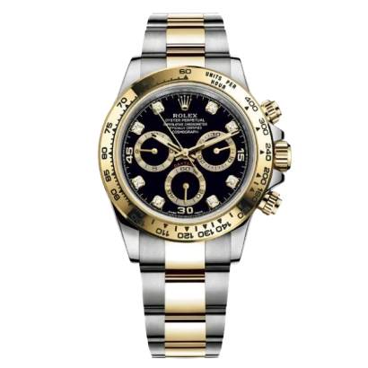 🔥Hot Sale🔥Daytona 116503 Yellow Gold Stainless Steel Black Diamond Dial 40mm