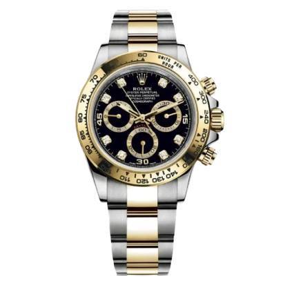 🔥Hot Sale🔥Daytona 116503 Yellow Gold Stainless Steel Black Diamond Dial 40mm