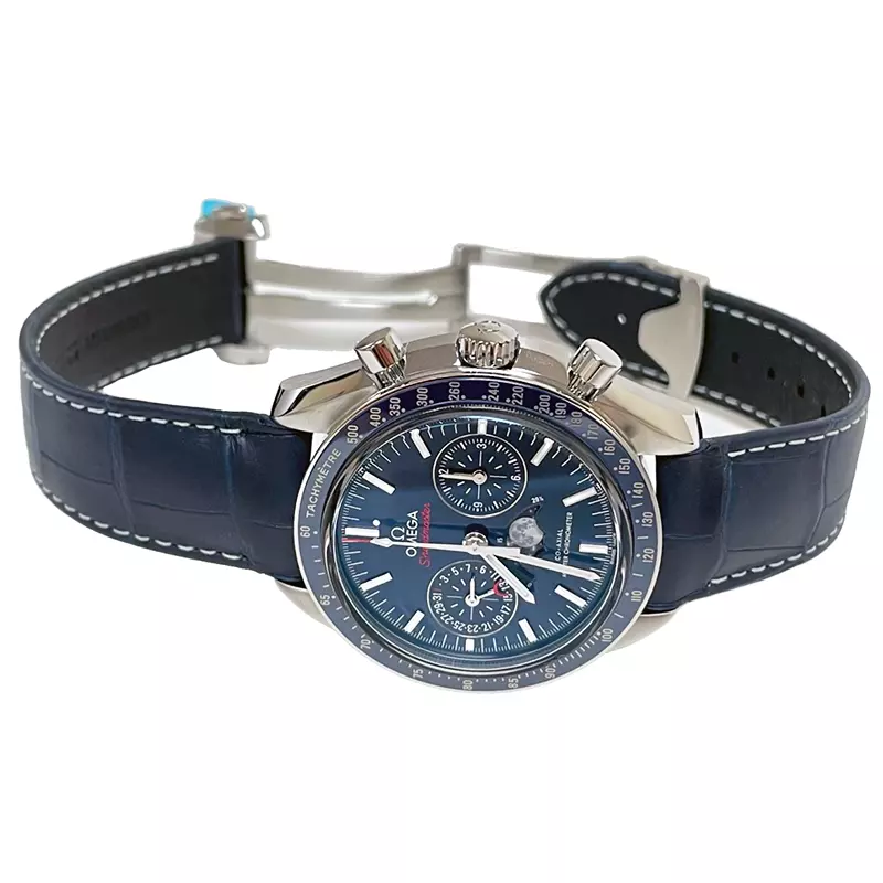 Omthtega Speedmaster Moonphase Chronograph 44mm Blue 304.33.44.52.03.001
