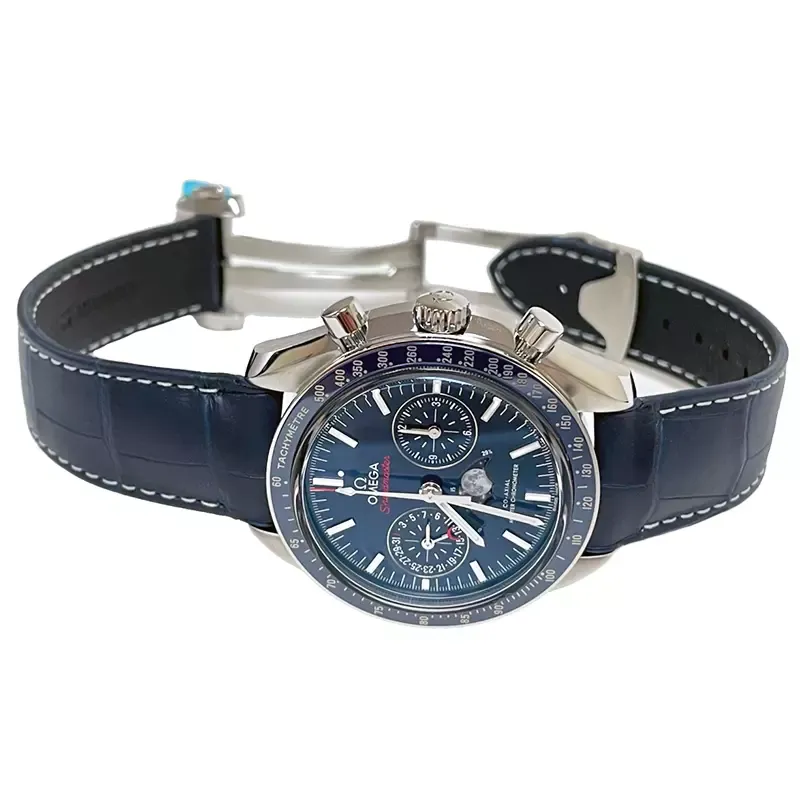 Omthtega Speedmaster Moonphase Chronograph 44mm Blue 304.33.44.52.03.001