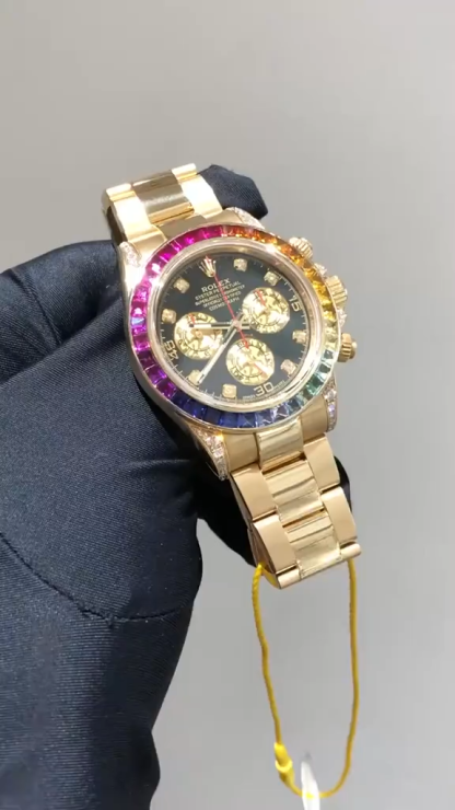 Daytona Rainbow Diamond Yellow Gold 40mm