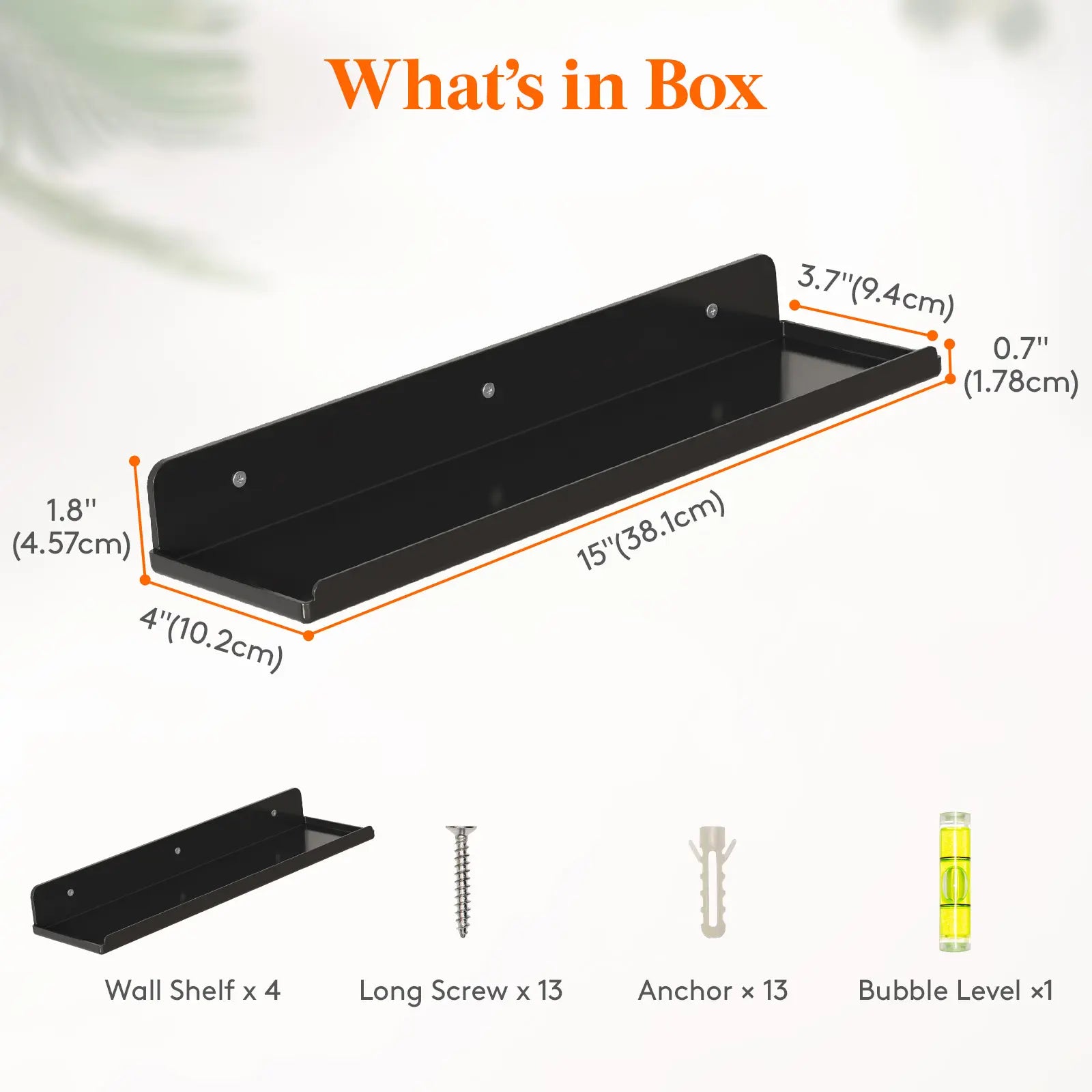 Lifewit Floating Shelves for Wall, Acrylic Shelf, Room Decor Bookcase/Vinyl Record/Photo/Picture in Bedroom, Living Room, Bathroom, Kitchen Storage Hanging Installation